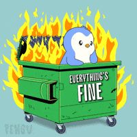 Nervous Its Fine GIF by Pudgy Penguins