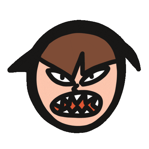 balade angry face character head Sticker