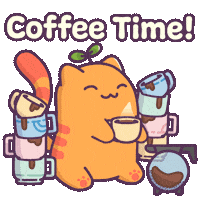 Coffee Time Cat Sticker by Castaways