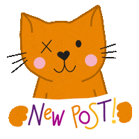 catandraven happy cat new post orange Sticker