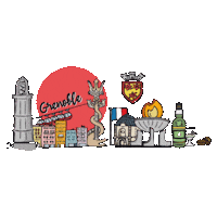 flogribouillages38 skyline grenoble alpes bulles Sticker