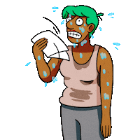 Sweating Heat Wave Sticker by BuzzFeed Animation