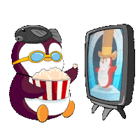 Couch Potato Popcorn Sticker by Pudgy Penguins