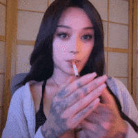 Cute Girl Smoking GIF