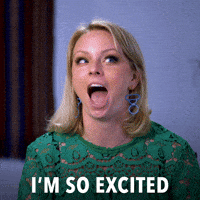 Reality TV gif. Lindsey from Married at First Sight is being interviewed and she drops her jaw, looking very happy and saying, "I"m so excited."
