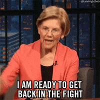 elizabeth warren fighting GIF by Late Night with Seth Meyers