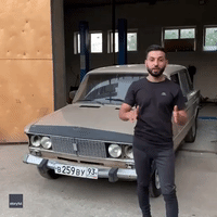 Russian Car Enthusiast Builds Flamethrower From Soviet Sedan