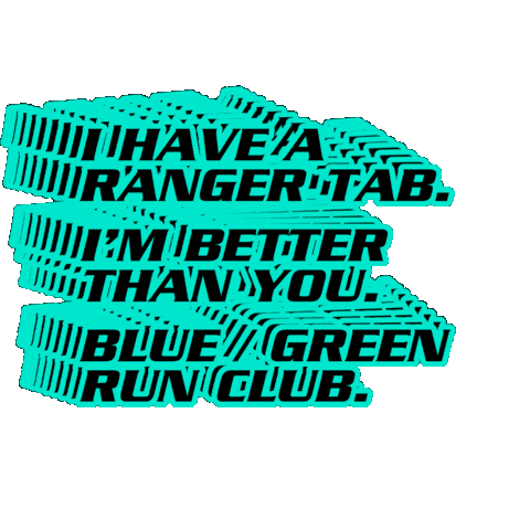 bluegreentraining blue green running bluegreentraining bgtrng blue green running club Sticker