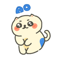 Blue Color Cute Cat Sticker