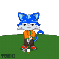 Golfing Hole In One Sticker by Toshithecat