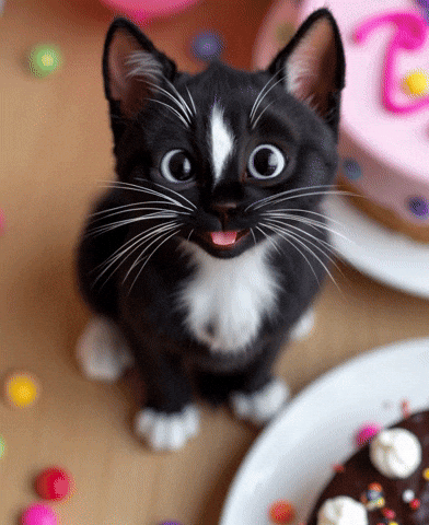 Happy Birthday Cute Cat GIF by Felini Rocks
