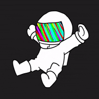 thek8bit space sky floating verde GIF