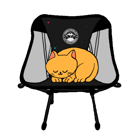 Cat Camping Chair Sticker by Vagabond Festival