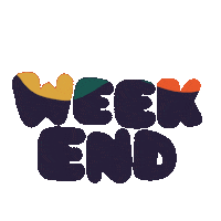 Week End Text Sticker by Poupoutte