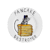 Jimbobart breakfast mouse brunch pancakes Sticker