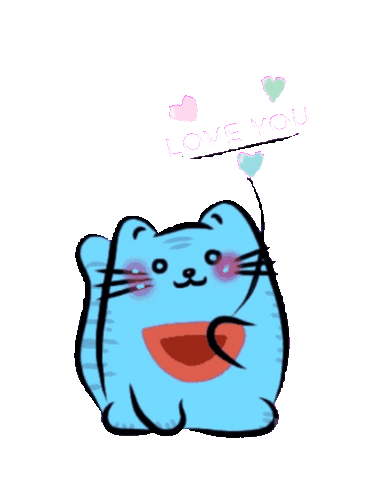 Zikazu giphyattribution love cat love you Sticker