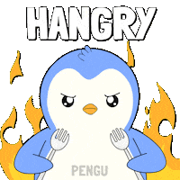 Hungry Penguin Sticker by Pudgy Penguins