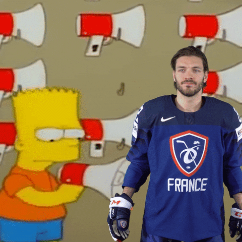 IIHFHockey hockey cheer france simpsons GIF
