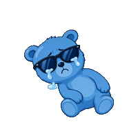 BlueYupBear sad cry bear tear Sticker