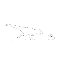 T Rex Running Sticker by Official JWE Team