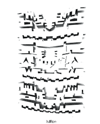 black and white move STICKER by Miron