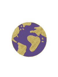 Embellishedtruth gold world purple earth Sticker