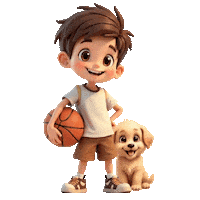 Boys Girls Basketball Sticker