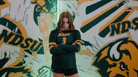 Volleyball Bison GIF by NDSU Athletics