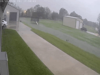 Gust of Wind from Hurricane Delta Sends Trampolines Flying in Louisiana