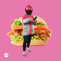 foodpanda_APAC happy food pink pizza GIF