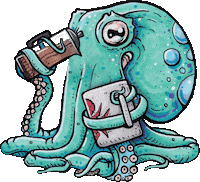 Pour Over But First Coffee Sticker by OctoNation® The Largest Octopus Fan Club!