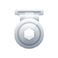 Silver P2P Sticker by Asetku