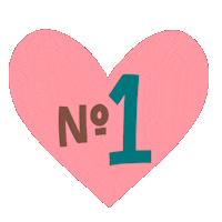 Number One Heart Sticker