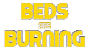 Beds Are Burning Sticker by OpticalArtInc.