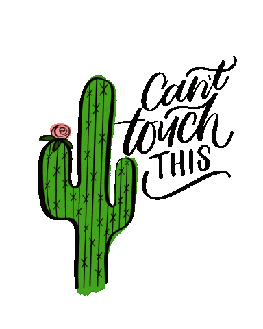 LadyChubbletters desert arizona cactus touch Sticker