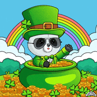 Waving St Patricks Day GIF by PandaPals