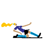 long hair running Sticker by Lawrence Slater