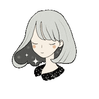 Girl Hair Sticker