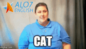 cat total physical response GIF by ALO7.com