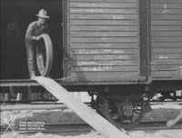 NationalWWIMuseum black and white train military footage GIF