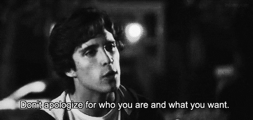 apologize black and white GIF
