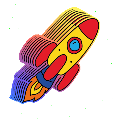 Twistrek giphygifmaker flying rocket zoom Sticker