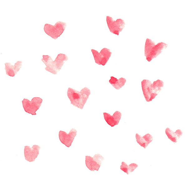 little pink hearts on w hite screen gif