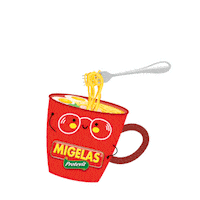 mayoraid snack simple mug noodle Sticker