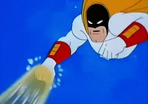 Flying Space Ghost GIF