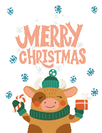 Merry Christmas Snow Sticker