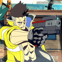 Shooting David Martinez GIF by Cyberpunk: Edgerunners