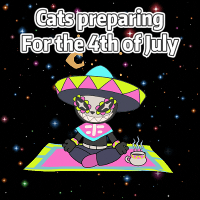 Independence Day Cat GIF by Party Icons