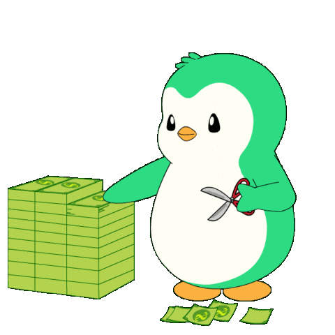 Money Penguin Sticker by Abster