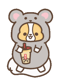 GongChaSg bubble cny corgi rat Sticker